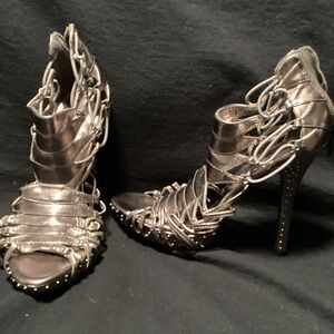 Chic Metallic Strappy Heels